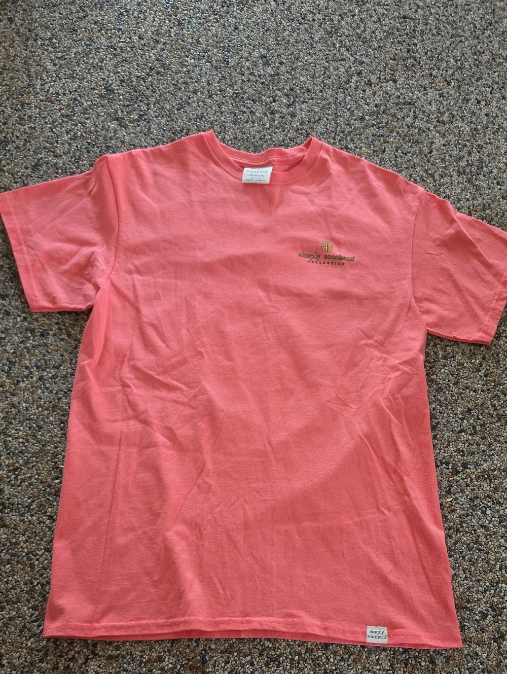 Simply Southern Coral Crewneck Tee, Size Medium
